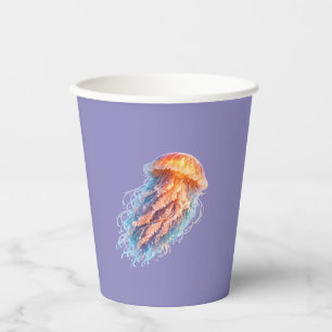Elegante Qualle Ozean Fantasie Illustration Pappbecher