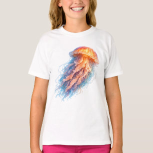 Elegante Qualle Ozean Fantasie Illustration T-Shirt