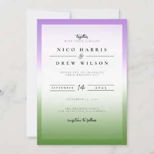 Elegante Queere Pride-Hochzeit Einladung