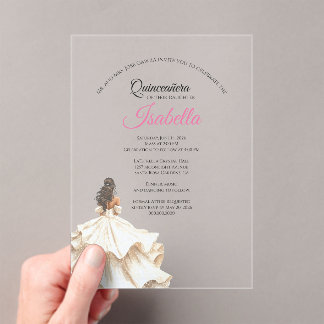 Elegante Quinceañera 15. Geburtstag Acryleinladungen