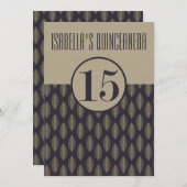 Elegante Quinceanera Einladung (Vorne/Hinten)