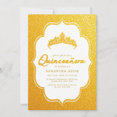 Elegante Quinceanera Einladung - Gold Minimalistis (Vorderseite)