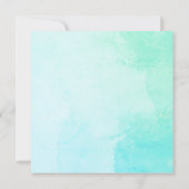 Elegante Quinceañera in Aqua Türkis Aquamarine Blü Einladung (Rückseite)