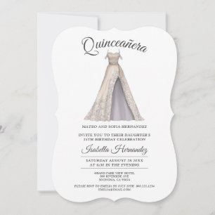 Elegante Quinceanera Mis Quince Glitzer Party Einladung