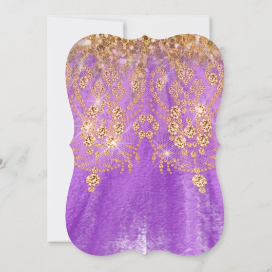 Elegante Quinceanera Mis Quince Orchid Glitzer Einladung (Rückseite)