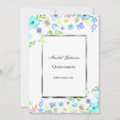 Elegante Quinceañera mit Blume Einladung (Rückseite)