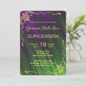 Elegante Quinceañera-Party Einladung (Stehend Vorderseite)