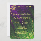 Elegante Quinceañera-Party Einladung (Vorderseite)