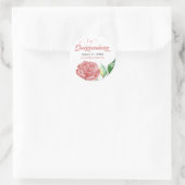Elegante Quinceanera Rosa Wasserfarbe Custom Runder Aufkleber (Tasche)