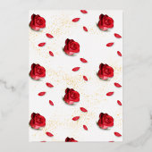 Elegante Quinceañera-Rote Rose auf Spanisch Folieneinladung (Rückseite)