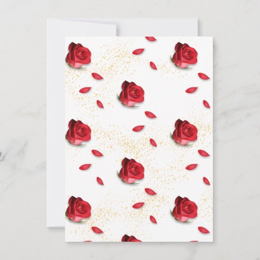 Elegante Quinceañera Rote Rose im Spanischen Einla Einladung (Rückseite)