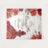 Elegante Quinceanera-Rote Rosen Hintergrund Tapest Wandteppich (Vorderseite (Horizontal))