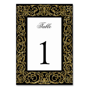 Elegante Quinceanera-Tischnummer mit goldener Orna Tischnummer