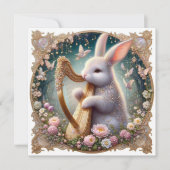 Elegante Rabbit Blume Jugendstil Feiertagskarte (Vorderseite)