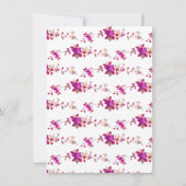 Elegante Rabbit Pink Floral Baby Dusche Einladung (Rückseite)