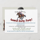 Elegante Race Horse Derby Party Einladung (Vorne/Hinten)