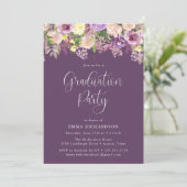 Elegante Radiant Lila Floral Graduation Party Einladung (Stehend Vorderseite)