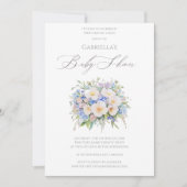 Elegante, raffinierte Blumen-Baby-Dusche Einladung (Vorderseite)