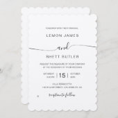 Elegante, raffinierte Luxus-Kalligrafie-Hochzeit Einladung (Vorne/Hinten)