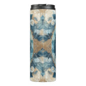 Elegante, raffinierte Weiße Pferde Kopf Mandala Thermosbecher (Rückseite)