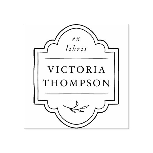 Elegante Rahmen Delikate Blätter Ex Libris Buchzei Gummistempel (Prägung)