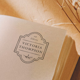 Elegante Rahmen Delikate Blätter Ex Libris Buchzei Gummistempel