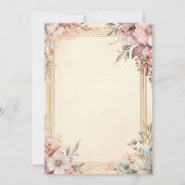 Elegante Rahmen Floral Frauen 50. Geburtstag Einladung (Rückseite)