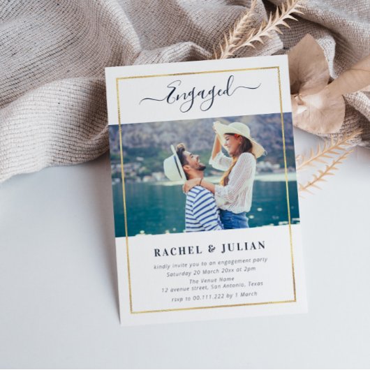 Elegante Rahmen-Foto-Begegnungsparty Einladung