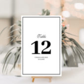 Elegante Rahmen Hochzeit Tischnummer