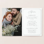 elegante Rahmen Hochzeitseinladung (PORTRAIT) Folienkarte (Innenseite)