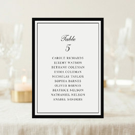 Elegante Rahmen-Hochzeitstisch-Sitzplan Karte
