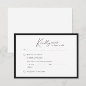 Elegante Rahmen Moderne Antwortkarte RSVP Karte (Vorne/Hinten)