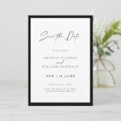 Elegante Rahmen Moderne Save The Date Karte (Stehend Vorderseite)