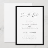 Elegante Rahmen Moderne Save The Date Karte (Vorne/Hinten)
