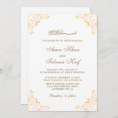 Elegante Rahmen muslim Hochzeit Einladung (Vorne/Hinten)