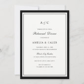 Elegante Rahmenprobe-Dinner-Hochzeit Einladung (Vorderseite)