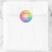 Elegante Rainbow-Farben Vorlage Danke Text Runder Aufkleber (Tasche)