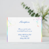 Elegante Rainbow Floral Gay Wedding Reception Einladung (Stehend Vorderseite)