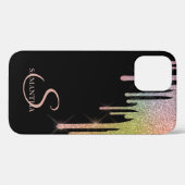 Elegante Rainbow Glitzer Tropfen Case-Mate iPhone Hülle (Rückseite (Horizontal))