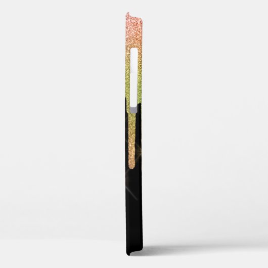 Elegante Rainbow Glitzer Tropfen Case-Mate iPhone Hülle (Rückseite / Links)