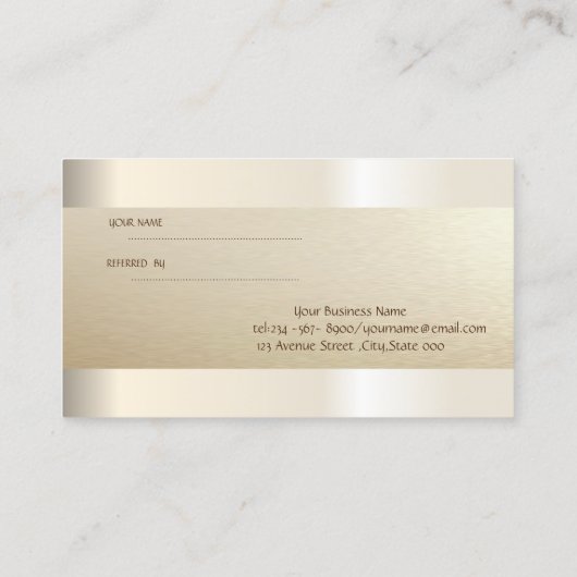 Elegante Rainbow Glitzer Tropfen Empfehlungskarte (Rückseite)