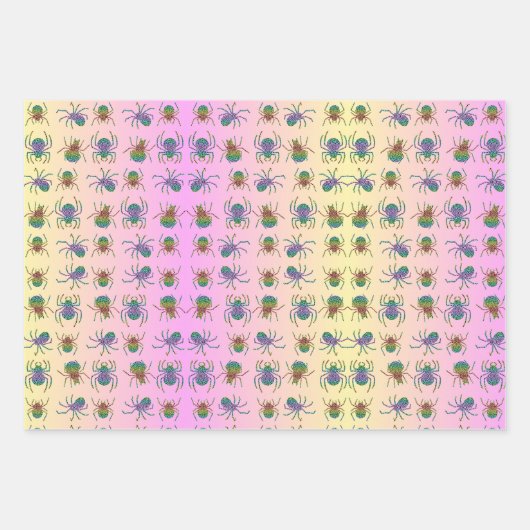 Elegante Rainbow Leopard Print Spider Silhouette Geschenkpapier Set (Vorderseite 3)