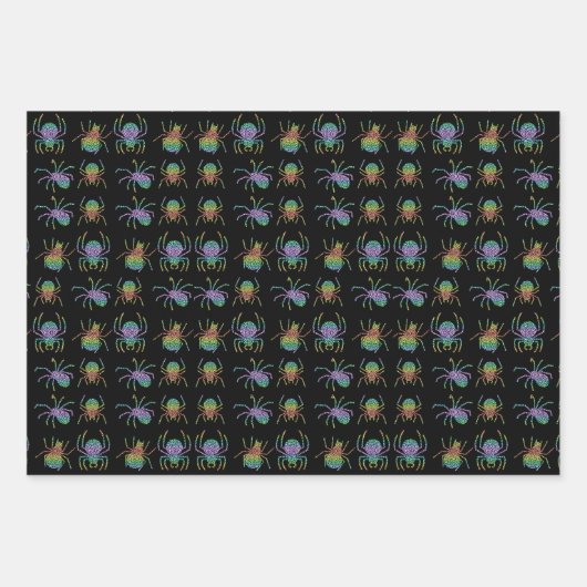 Elegante Rainbow Leopard Print Spider Silhouette Geschenkpapier Set (Vorderseite 2)