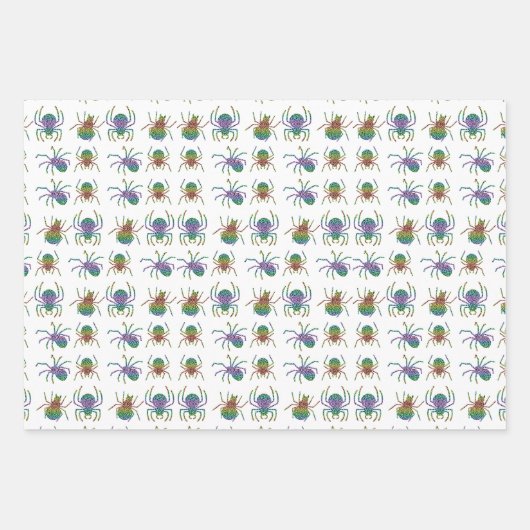 Elegante Rainbow Leopard Print Spider Silhouette Geschenkpapier Set (Vorderseite)