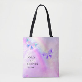 Elegante Rainbow Pink und Blue Butterfly Wedding Tasche
