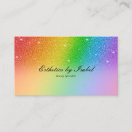 Elegante Rainbow Sparkle Esthetician Business Card Visitenkarte