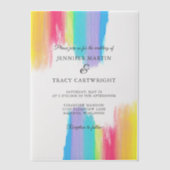 Elegante Rainbow Watercolor Hochzeit Pergament Einladungen (Vorderseite)