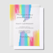 Elegante Rainbow Watercolor Hochzeit Pergament Einladungen (Versetzt)