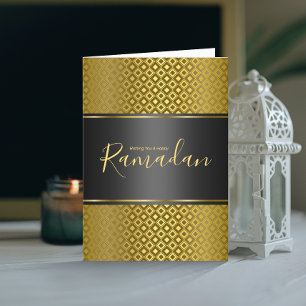 Elegante Ramadan-Grußkarte mit Gold-Rhombus-Muster Dankeskarte