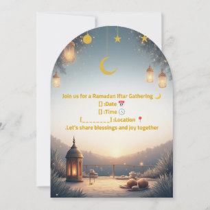 Elegante Ramadan-Iftar-Einladung 🌙 Gold & Navy Einladung